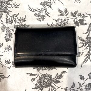 Coach Black Leather Clutch Wallet
